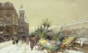 Mercato dei fiori da Eugene Galien Laloue