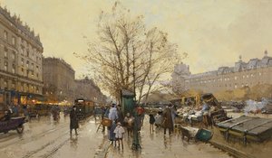 I Docks di Parigi da Eugene Galien Laloue