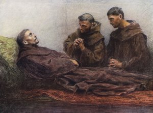 San Francesco malato nel Palazzo del Vescovo ad Assisi da Eugene (after) Burnand