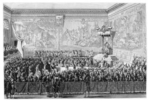 Riunione del Parlamento, Versailles 1776, 1885 da Eugene Alexis Girardet