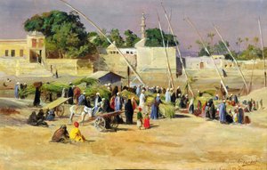 Venditori di canne sul Nilo da Eugene Alexis Girardet