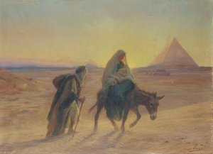 La fuga in Egitto da Eugene Alexis Girardet