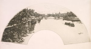 Ventaglio, La Senna vista dal Pont Royal (Éventail, La Seine vue du Pont Royal) da Eugene Bejot