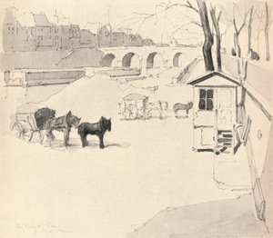 Il Pont Marie - Cavalli e carri, 1915