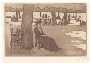 Donna nel Giardino delle Tuileries a Parigi da Eugene Bejot