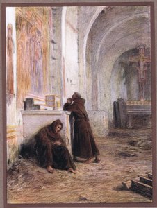 Frate Giles e il suo compagno svenuti dalla fame in una chiesa deserta da Eugene Burnand