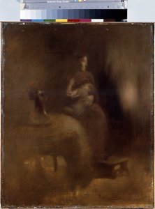 Donna con un bambino sulle ginocchia da Eugène Carrière