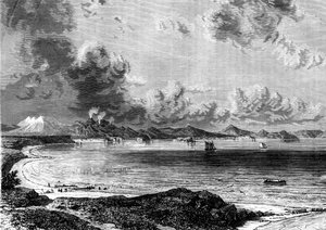 Lago Taupo, Isola del Nord, Nuova Zelanda, 1886 da Eugene Ciceri