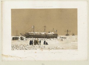 La batteria galleggiante Tonnante nel ghiaccio vicino a Kinburn, 1856 da Eugene Ciceri