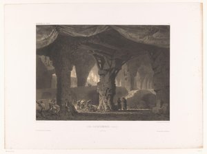 Scenografia teatrale con catacombe da Eugene Ciceri