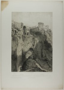 Tivoli: I templi di Vesta e della Sibilla, e le rovine della Grotta di Nettuno, tavola diciannove da Italie Monumentale et Pittoresque