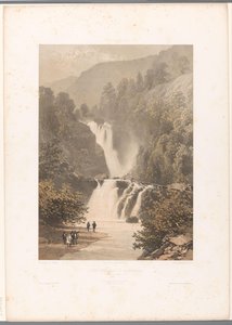 Escursionisti con vista sulla cascata di Reichenbach (serie: Vedute della Svizzera e della Savoia)