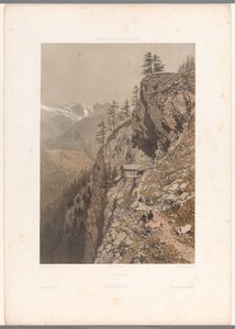 Escursionisti su un sentiero di montagna vicino a Chamonix e al Monte Bianco da Eugene Ciceri