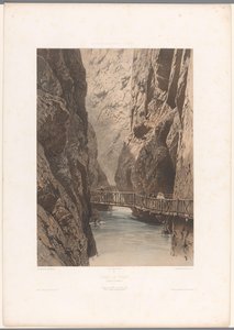 Passeggiatori su un ponte nella gola di Trient (Gorge de Trient)