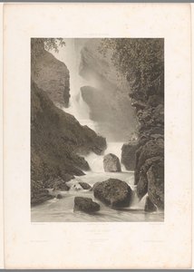 Veduta della cascata di Chède da Eugene Ciceri