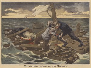 Una nuova Zattera della Medusa (litografia a colori) da Eugene Damblans