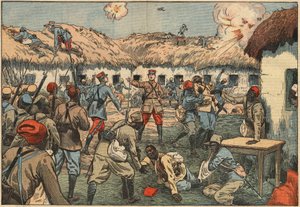 Le truppe coloniali sbloccano il posto di Aoulay in Marocco sotto il capitano Duboin. Illustrazione di Damblans. In 
