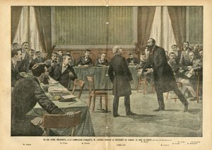 Illustrazione di Eugene Damblans (1865-1945) in Le Pèlerin, 03/07/04 - In una scena commovente, alla commissione d