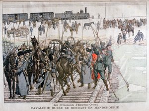 Cavalleria Russa in Marcia verso la Manciuria, Cina, 1900