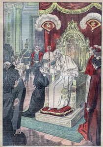Santa Teresa del Bambin Gesù (o Lisieux 1873-1897) ancora giovane ai piedi di Papa Leone XIII, ottenne di entrare nel Carmelo all