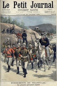 Sudafrica - Guerra Boera. Eventi del Transvaal. Primi prigionieri inglesi catturati dai Boeri. Disegno di Damblans. 
