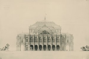 Francia, Parigi, Progetti presentati da Viollet le Duc per la costruzione del nuovo teatro dell