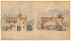 Progetto architettonico per la casa di P.J. Hetzel da Eugene Emmanuel Viollet le Duc