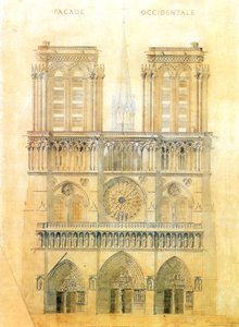 Progetto per il Restauro della Facciata Ovest della Cattedrale di Notre Dame a Parigi con la Ricostruzione della Guglia all