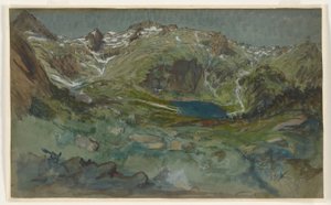 Veduta del Lac d’Espingo e del Cirque d’Espingo nei Pirenei da Eugene Emmanuel Viollet le Duc