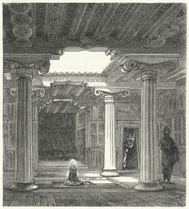 Cortile ionico di una casa greca antica da Eugene Emmanuel after Viollet le Duc