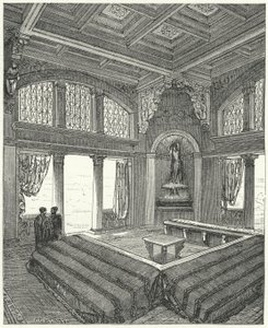 Triclinium, sala da pranzo formale in un edificio romano da Eugene Emmanuel after Viollet le Duc