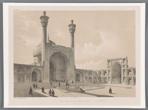 Cortile interno della grande moschea di Isfahan da Eugene Flandin