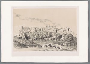 Veduta del castello di Izadkhvast da Eugene Flandin