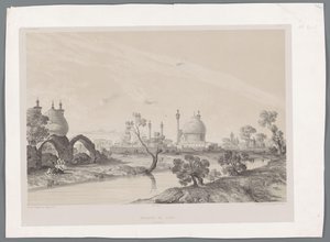 Moschea dello Shah o Moschea Reale a Isfahan da Eugene Flandin