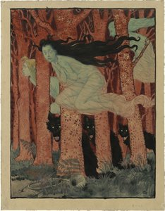 Tre donne e tre lupi, ca 1892 da Eugene Grasset