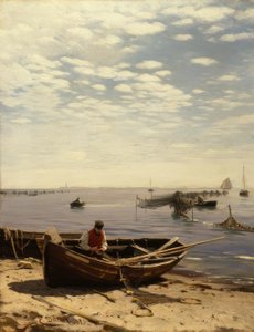 E. Dücker, Spiaggia del Mar Baltico da Eugene Gustav Dücker