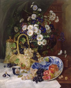 Natura morta con fiori e frutta