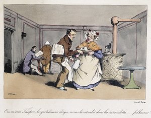 Cartone animato della foresta in un caffè francese da Eugene Hippolyte Forest