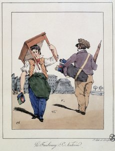 Le faubourg St Antoine: riparatore di mobili e venditore ambulante di ombrelli - in "Souvenirs d