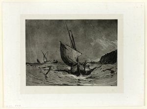 Barca da pesca in burrasca da Eugene Isabey