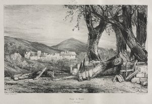 Viaggi pittoreschi e romantici nella vecchia Francia: Alvernia vol. II, Gola di Royat, Tavola 79 da Eugene Isabey