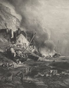 Rimessa in sesto di una nave a bassa marea, 1833 da Eugene Isabey