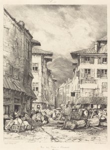 Rue des Gras a Clermont da Eugene Isabey