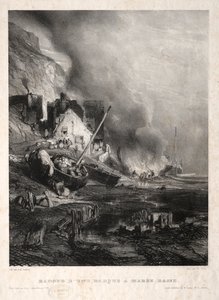 Sei marines: Radoub di una barca a marea bassa, 1833 da Eugene Isabey