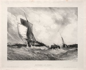 Sei marine: Retour au port da Eugene Isabey