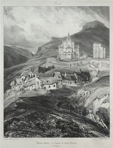 Viaggi pittoreschi e romantici nella vecchia Francia, Alvernia: Abside della chiesa di Saint Nectaire da Eugene Isabey