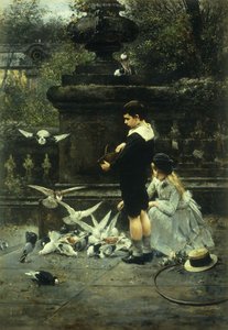 Nutrire i piccioni, 1887