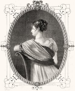 Ritratto di Madame Recamier inciso da Antoine Auguste Ernest Hebert