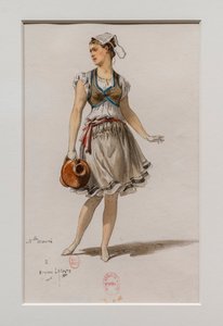 La Korrigane. Balletto di Charles-Marie Widor, modello di costume da Eugene Lacoste