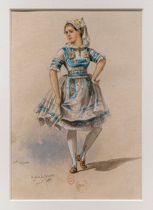 La Korrigane. Balletto di Charles-Marie Widor, modello di costume da Eugene Lacoste